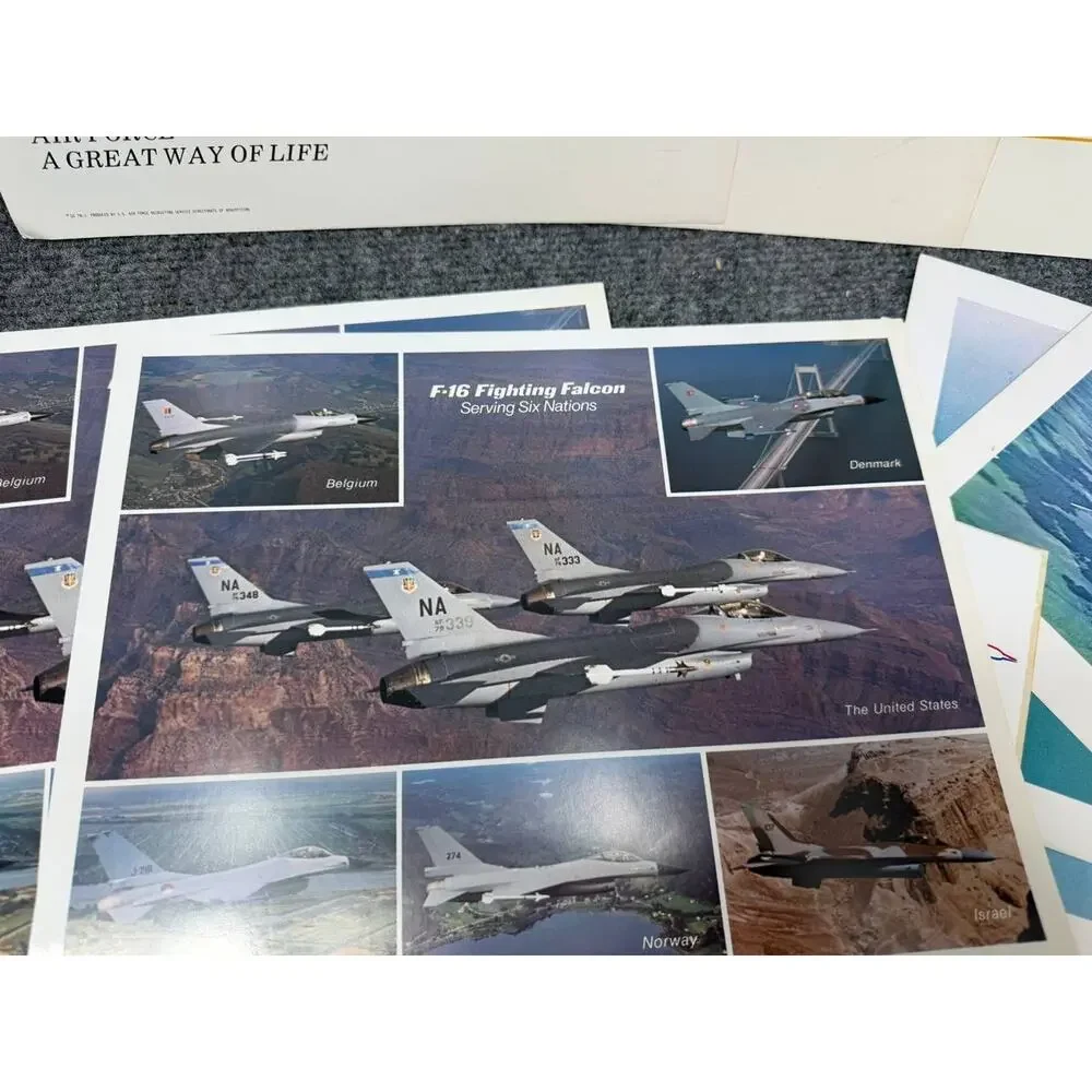 Vintage US Air Force Aviation Postcards Lot F-16 FA-18 Air National Guard